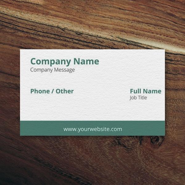 Green Color Customized Rectangle Visiting Card