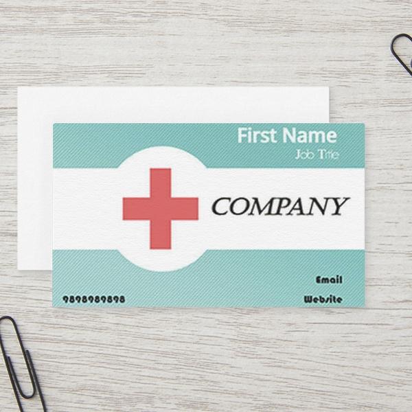 Red Cross Customized Rectangle Visiting Card