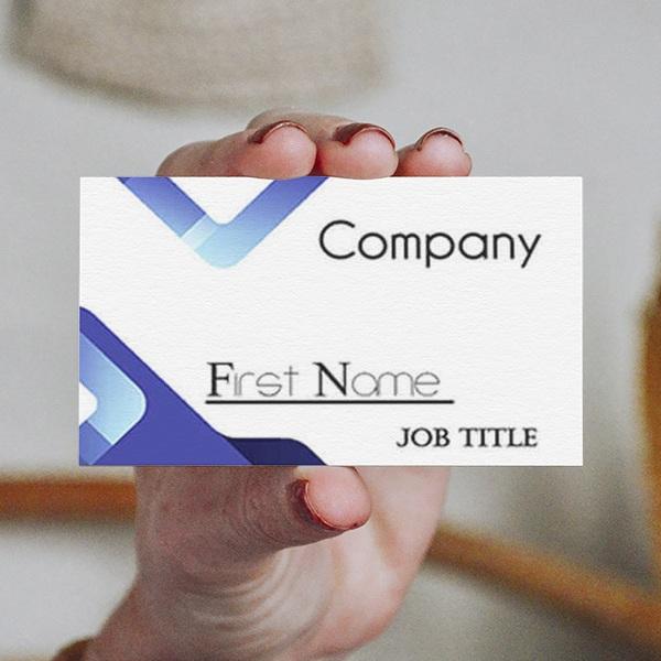 White & Blue Customized Rectangle Visiting Card
