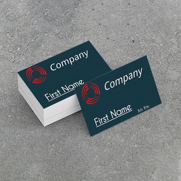 Red Circle Customized Rectangle Visiting Card