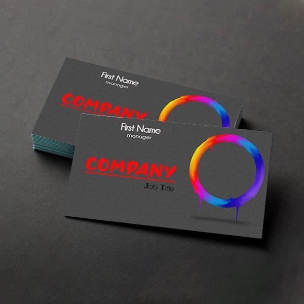 Neon Circle Customized Rectangle Visiting Card