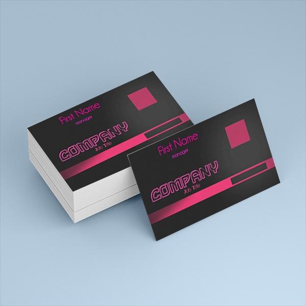 Neon Customized Rectangle Visiting Card