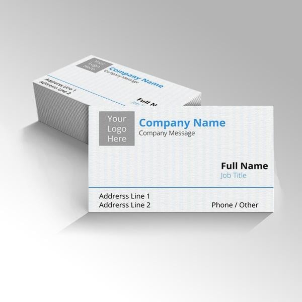 Blue and White Customized Rectangle Visiting Card