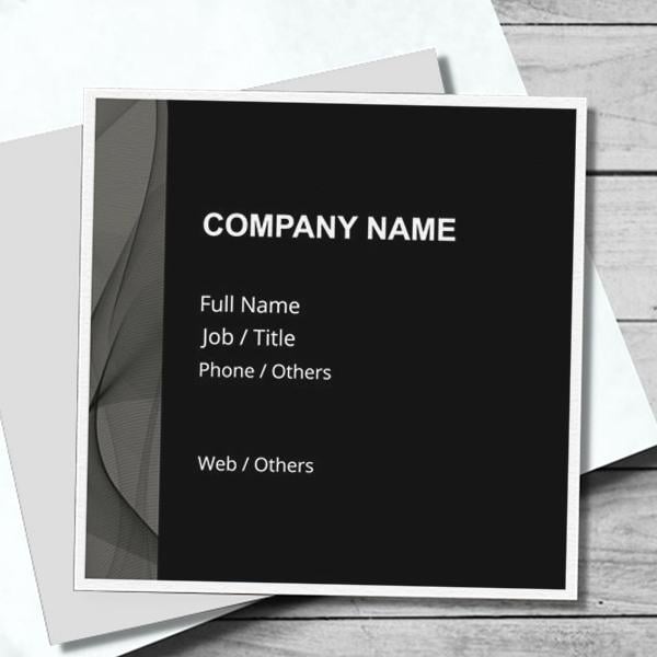 Black and White Customized Square Visiting Card