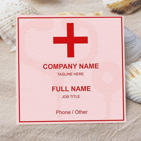 Red Medical Customized Square Visiting Card
