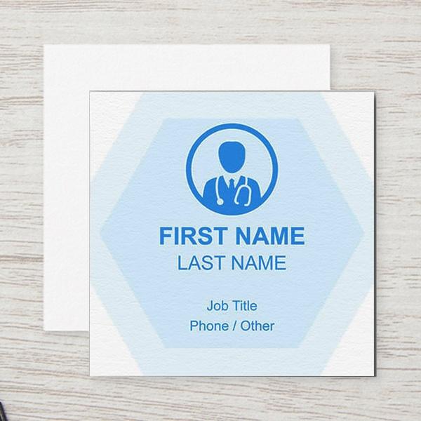 Light Blue Customized Square Visiting Card