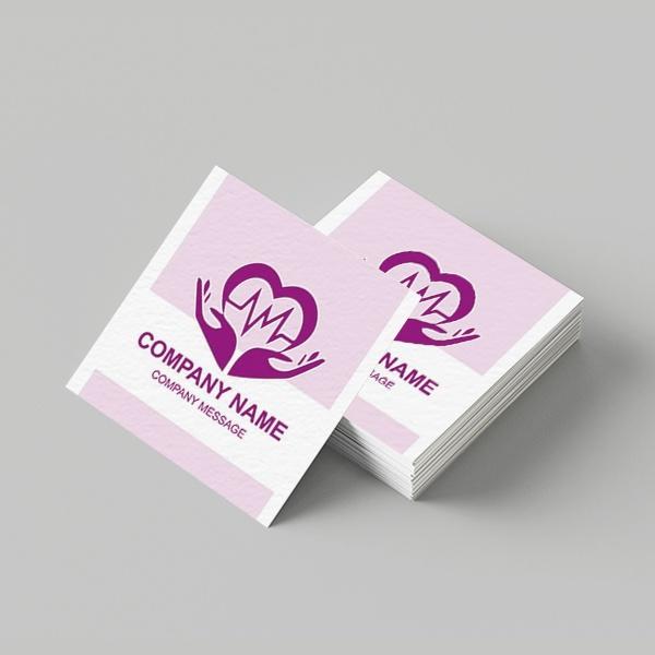 Purple Design Customized Square Visiting Card