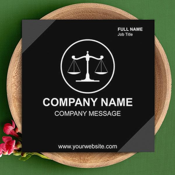 Law Design Customized Square Visiting Card