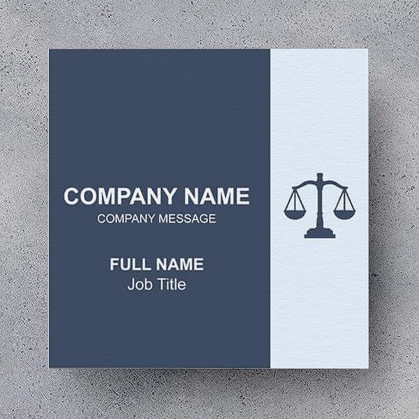 Blue Shade Customized Square Visiting Card