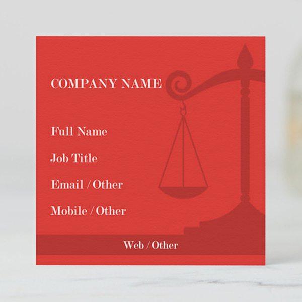 Red Design Customized Square Visiting Card