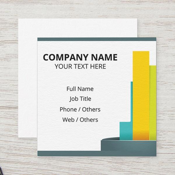Bar Chart Design Customized Square Visiting Card
