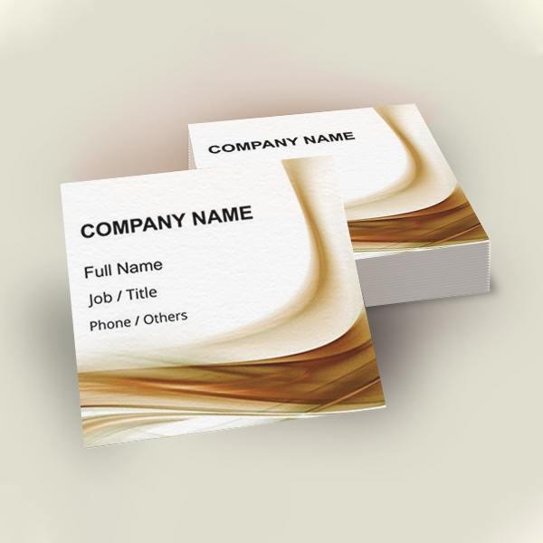 White and Brown Customized Square Visiting Card