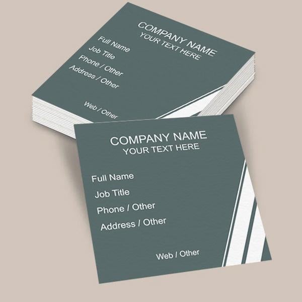 White and Grey Design Customized Square Visiting Card