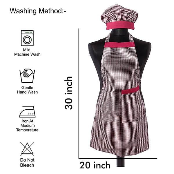 Customized Cotton Kitchen Apron With Cap Combo Set of 3