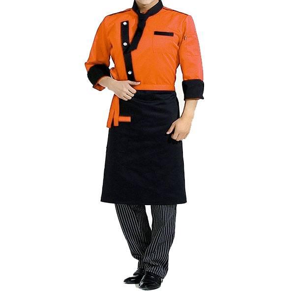 Black Orange Customized Waist Apron with Front Pocket