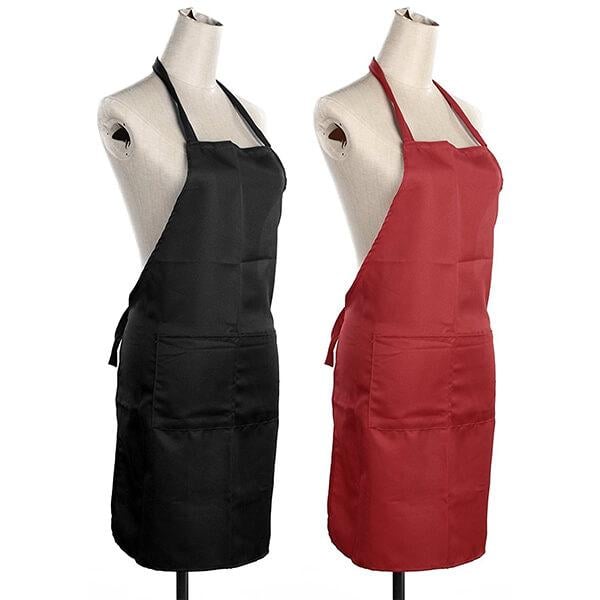 Black and Red Customized Polyester Waterproof Apron Set of 2