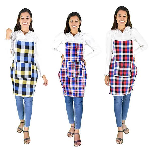 Multi Colour Customized Apron Pack of 3