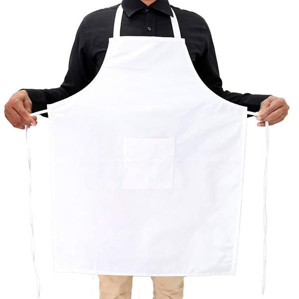 White Customized Kitchen Apron with Chef's Cap