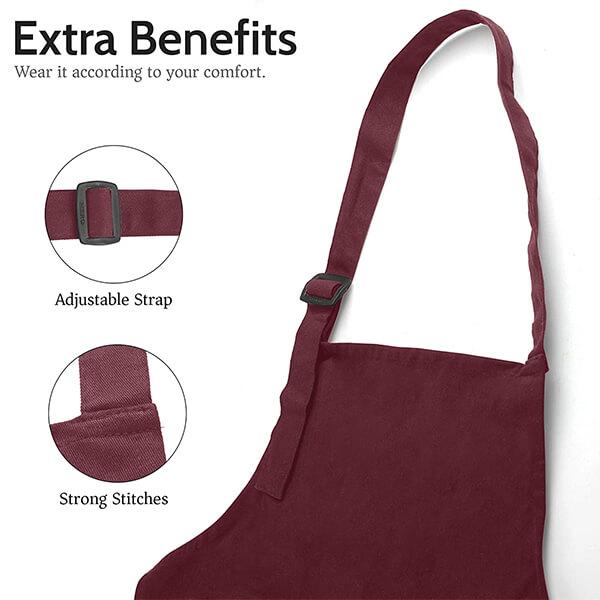 Maroon Customized Apron with Adjustable Strap