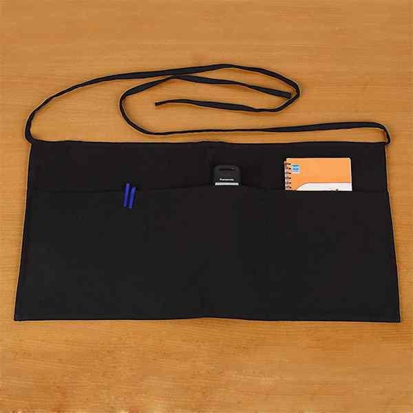 Black Customized Serving Waist Aprons Set of 2 (24 x 12 inch)