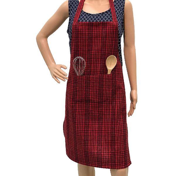 Red Customized Cotton Apron with Front Center Pocket