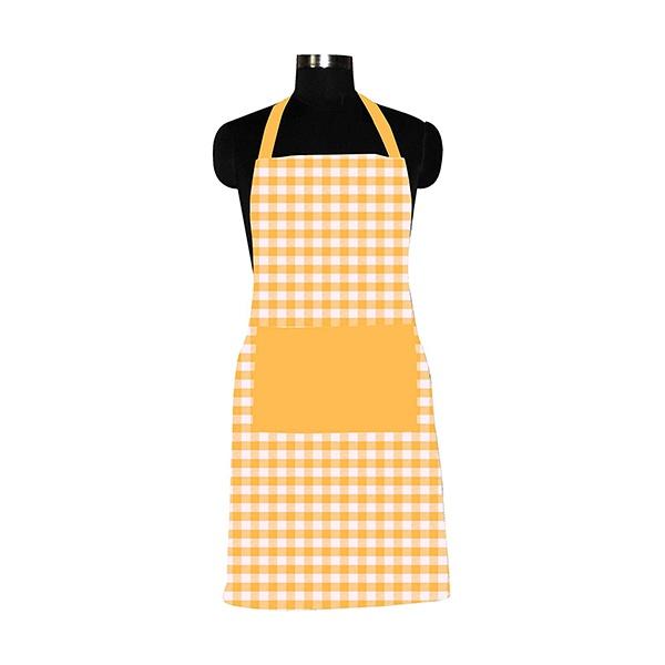 Yellow Customized 100% Cotton Regular Kitchen Home Use & Chefs Use Apron