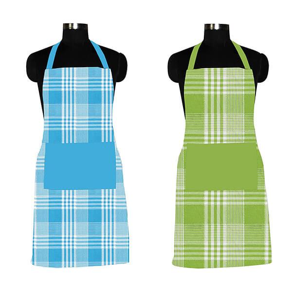 Blue and Green Customized Aprons Pack of 2