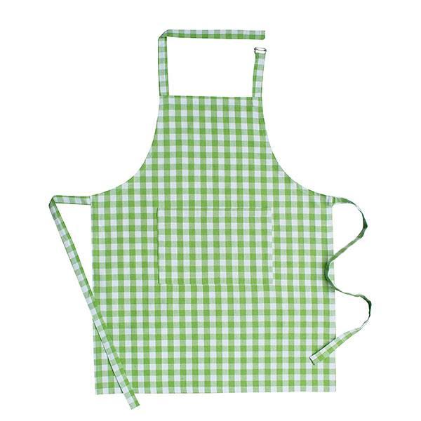 Gingham Green Checkered Customized Cotton Kitchen Cooking Apron