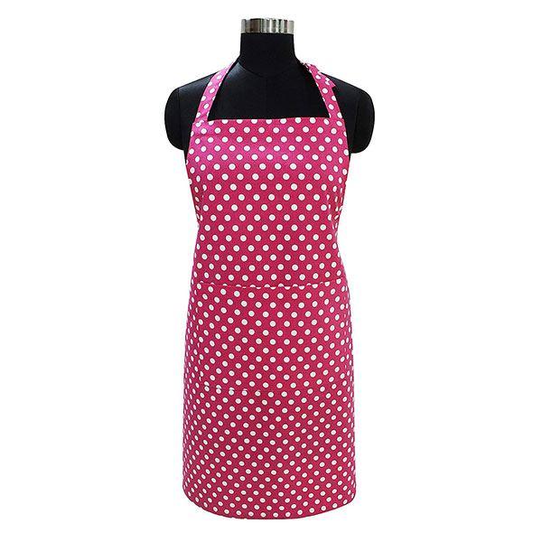 Pink Polka Dots Customized Cotton Chef's Patterned Apron