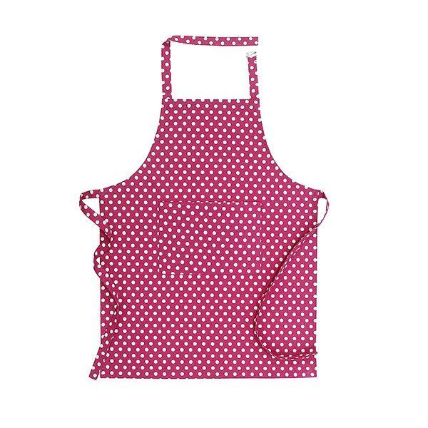 Pink Polka Dots Customized Cotton Chef's Patterned Apron