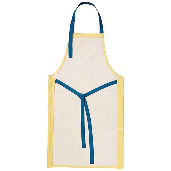 Yellow and Blue Check Designed Customized Kitchen Apron
