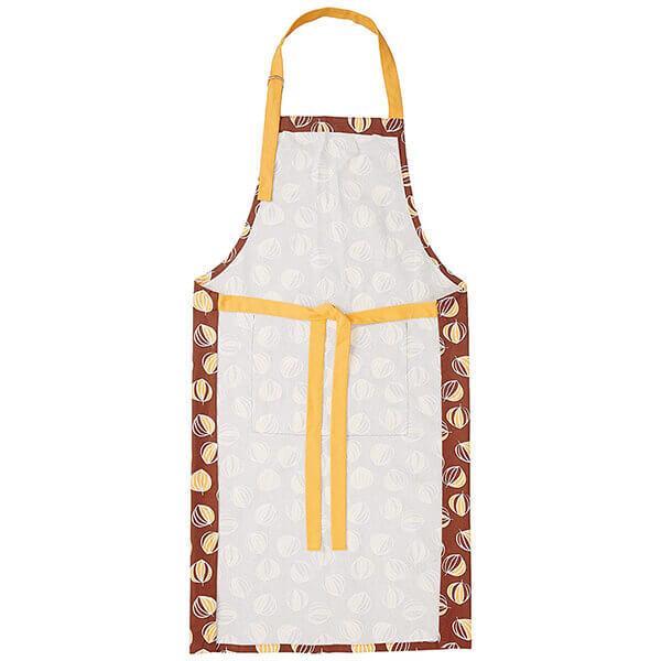 Brown Customized Kitchen Apron with Oven Glove