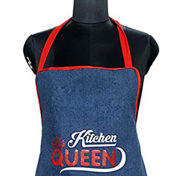 Blue Shade Customized Waterproof Apron with Front Dual Pocket