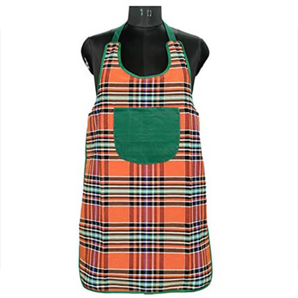 Multicoloured Customized Checkered Design Waterproof Apron with Front Pocket (Set of 2)