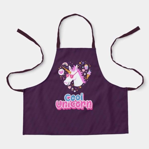 Purple Customized Kids Unicorn Apron for Cooking, Baking, Painting