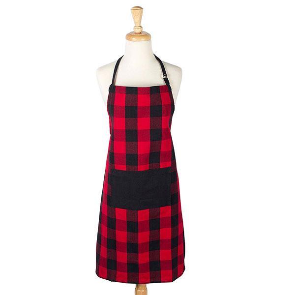 Red Black Checkered Customized Apron for Men & Women, Cooking Apron (Size 70x80 cms)