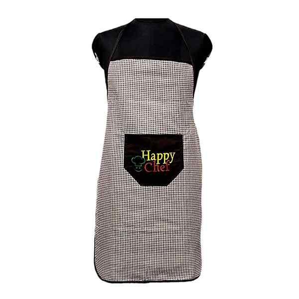 Checkered Customized Waterproof Apron with Multipurpose Front Large Embroidered Pocket (Pack of 3)