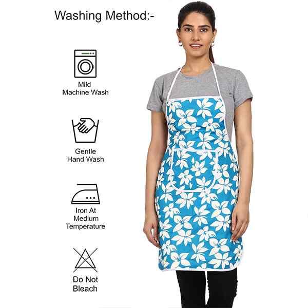 Multicolour Customized Floral Print Apron with Front Pocket (Pack of 3)