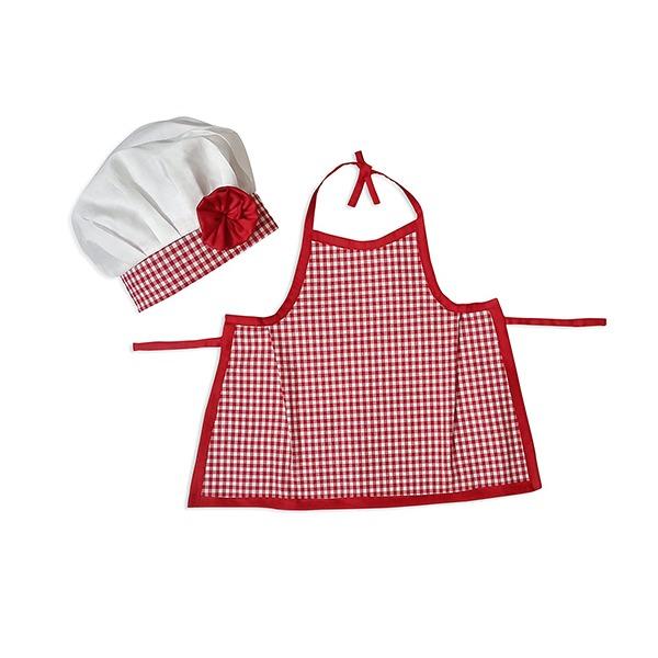 Red White Customized Kids Apron & Chef Cap (6 to 12 Months)