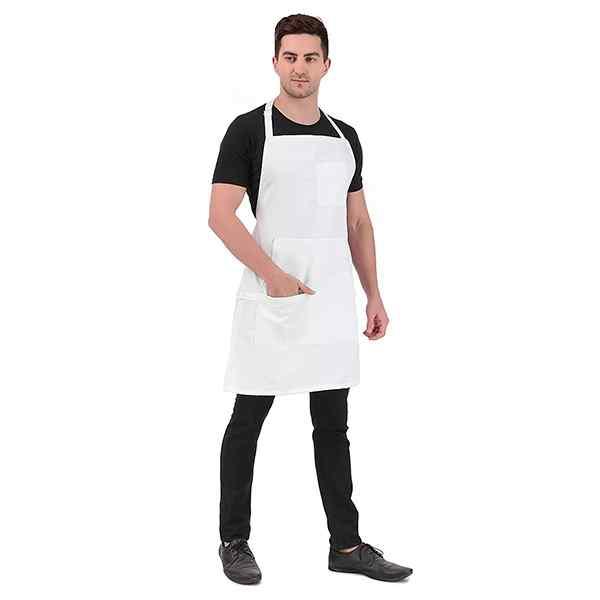White Customized Apron (Adjustable/Two Towel Loop/Five Tool Pockets)