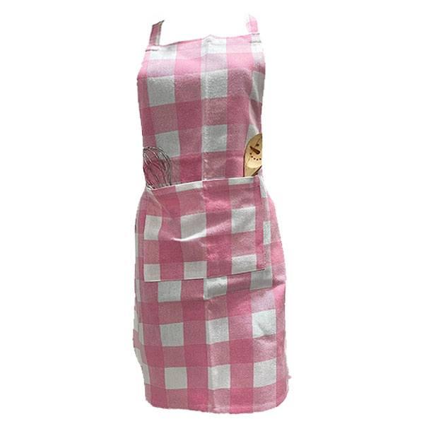 Pink Customized Cotton Kitchen Apron Centre Pocket, Strong and Durable