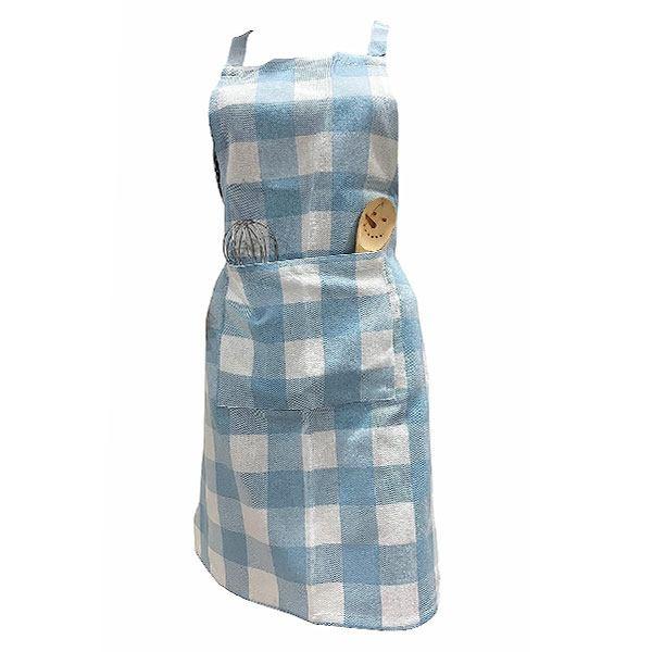Blue Customized Centre Pocket with Strong and Durable Kitchen Apron