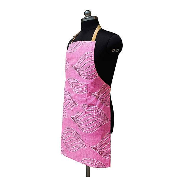 Pink Customized Apron with Center Pocket and Adjustable Neck Metal