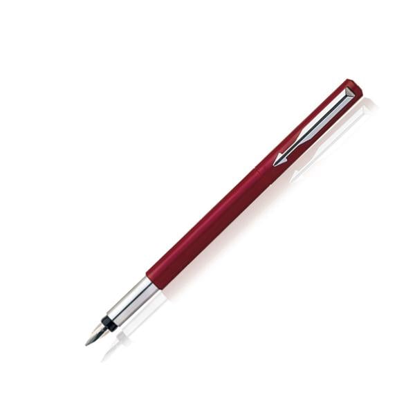 Red Customized Parker Vector Standard Calligraphy CT Fountain Pen + 2N Black & 2N Blue Ink Cartridges