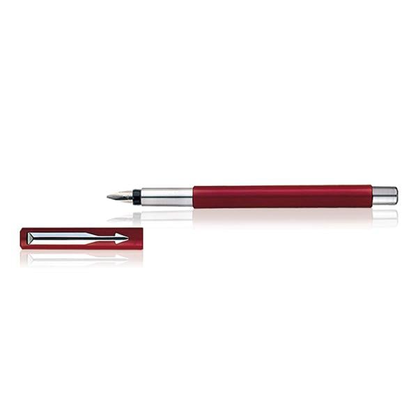 Red Customized Parker Vector Standard Calligraphy CT Fountain Pen + 2N Black & 2N Blue Ink Cartridges
