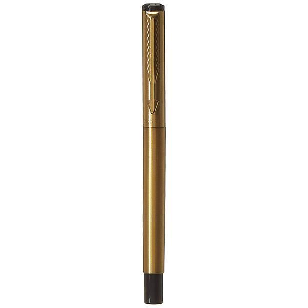 Chrome Goldtrim Customized Parker Vector Roller Ball Pen With Card Holder