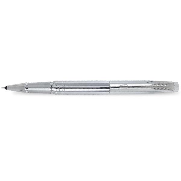 Shiny Chrome Customized Parker Aster Trim Roller Ball Pen, Body Color - Shiny Chrome, Ink Color - Blue