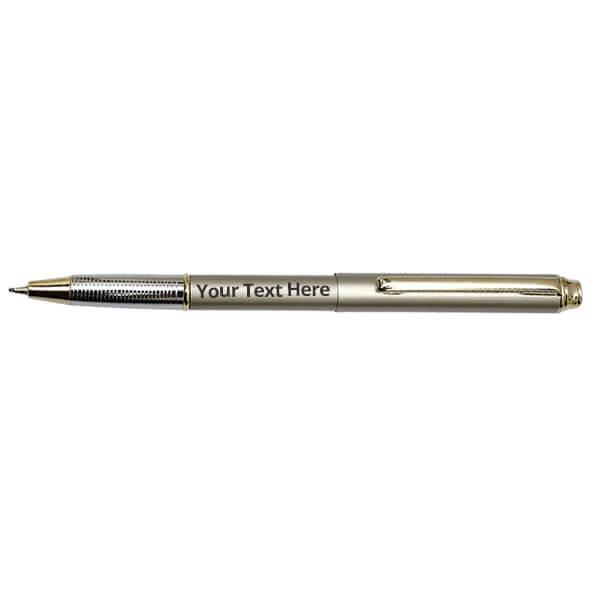 Silver and Gold Finish Magnetic Cap Blue Ink Pen