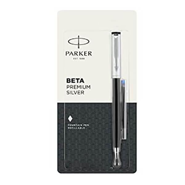 Silver Customized Parker Beta Premium FP CT Fountain Pen