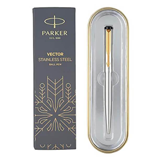 Silver Customized Parker Moments Vector Gold Trime Ball Pen